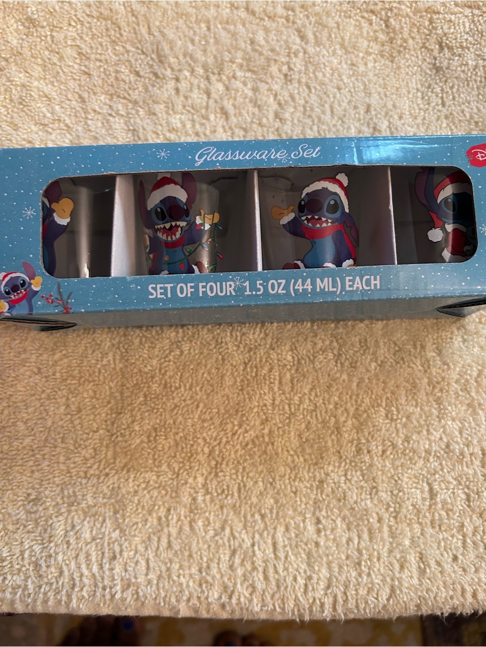 Disney Stitch Holiday Shot Glasses Set - Blue & Red Accents (Set of 4)